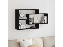 Vidaxl Prateleira De Parede Em Carvalho Preto, 104 X 20 X 58,5 Cm, Madeira Engenheirada