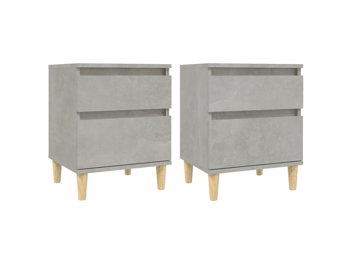 Bedside Cabinet, Bedside Cabinets Vidaxl Cinzeto Madeira Processada (n/a)