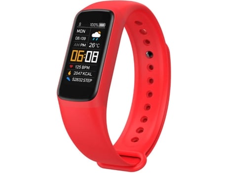 Pulseira Desportiva GETEK AXX5 (Bluetooth - Autonomia até 10 dias - À prova de água - Vermelho)