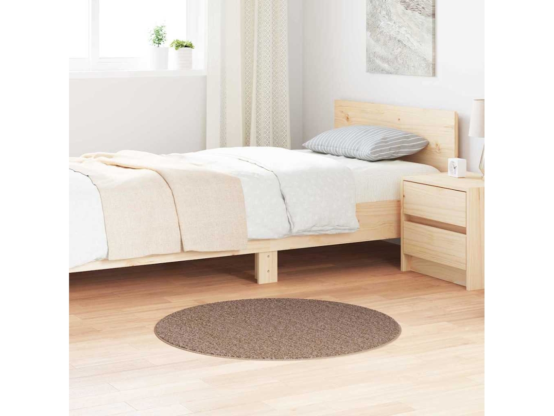 Vidaxl Tapete Shaggy Antiderrapante Castanho 90 X 90 Cm Pp