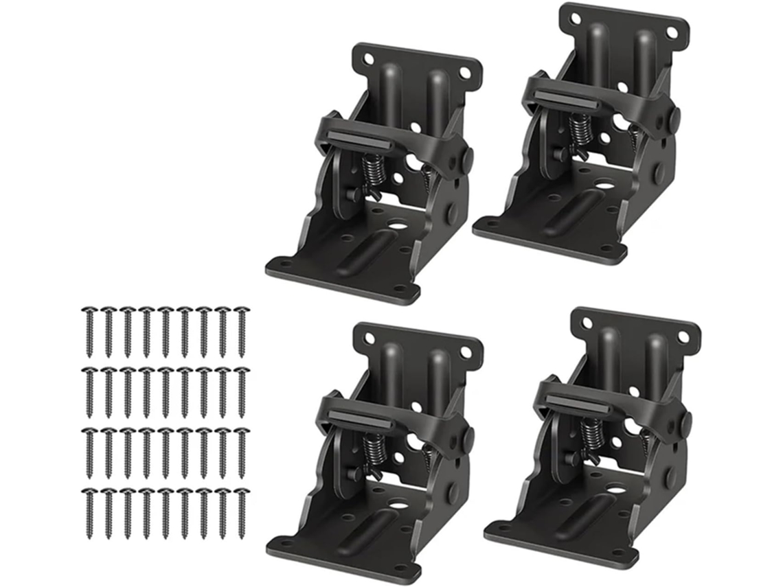 Suporte Para Pés De Mesa Dobrável, Pacote Com 4-unidades, Dobradiça Autotravante Com Parafusos Para Travas, Extensão E