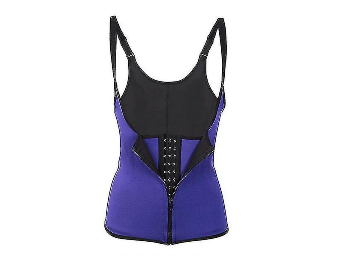 Shapewear Comprimido com Zíper Frontal e 3 Ganchos para Controle Abdominal Reduz Até 3 Pol. Roxo