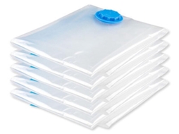 Lurelia Sacos A Vácuo 5 Un. 70 X 100 Cm Para Roupas E Edredons, Pet/pe, Dobrável E Economiza Espaço