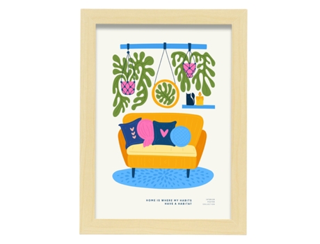 Póster Artemante NACNIC Pop. House é onde meus hábitos ilustrações artísticas modernas para decoração de interiores.