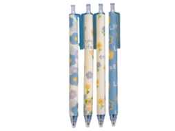 Canetas Esferográficas 4 Unidades Canetas Coloridas Confortáveis para Escrever Tinta Preta Estilo 4