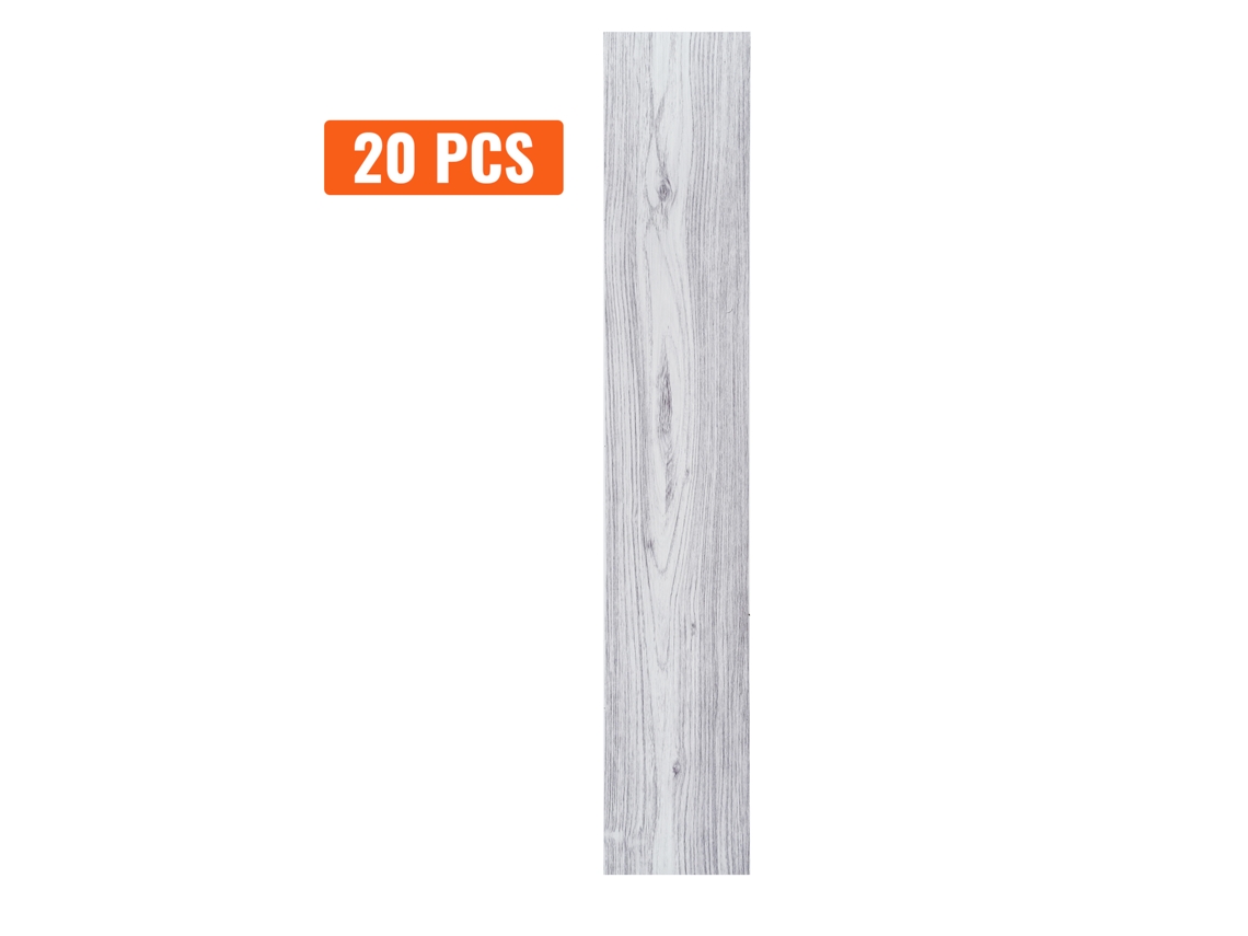 Pavimentos Vinílicos Autocolantes Succebuy, 20 Peças, 0,62 Mm De Espessura, Cinza Claro, Textura De Madeira