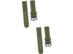 2 Pulseiras Simples Para Relógio, Em Nylon Verde, Estilo Hipster/covarde