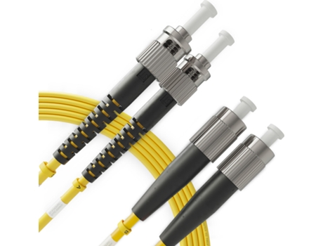 Cabo de fibra óptica duplex monomodo ST para FC OS1 (95 metros - 1 unidade) - Patch Cord de fibra óptica dupla UPC/UPC - 9/125 (LSZH) BEYONDTECH
