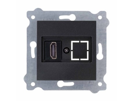 Prise Hdmi Preto Metálico Mecanismo Exen