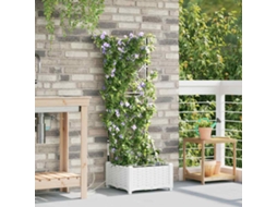 Vidaxl Vaso De Jardim Branco 40 X 40 X 126 Cm Pp