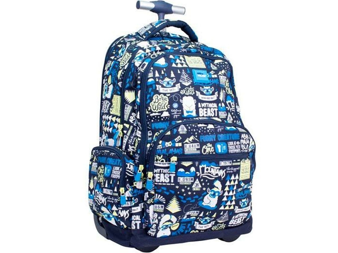 Mochila Escolar com Rodas Milan The Yeti Azul Marinho 52 X 34 5 X