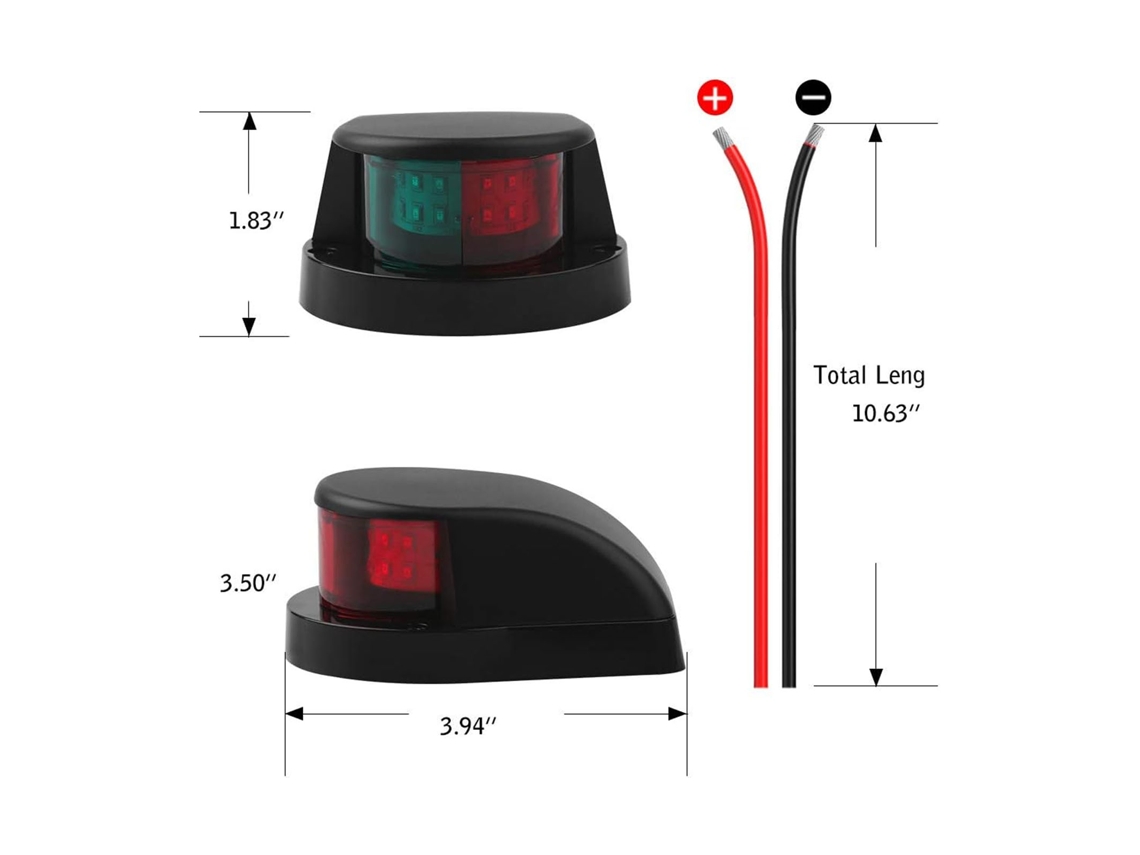 Laxiscreed Luzes De Navegação Led De 6w Com Alta Visibilidade 225° Para Embarcações
