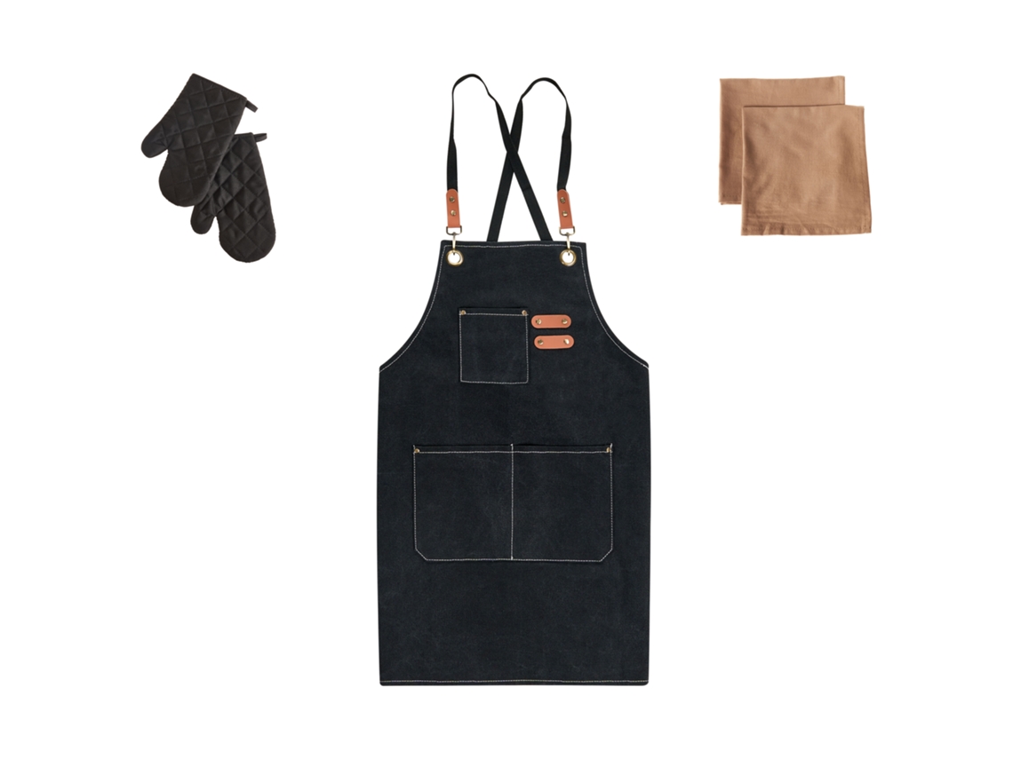 Conjunto De Têxteis De Cozinha Raphanus Preto