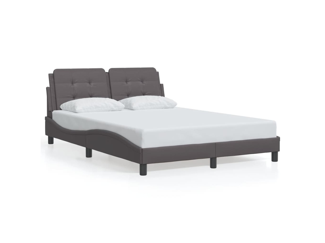 Estrutura de Cama Zadar Couro Artificial Cinzento 120x200 cm