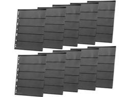 Classeur Pour Timbres 10 Feuilles Pet Transparentes - Design Noir - Fonction Collection