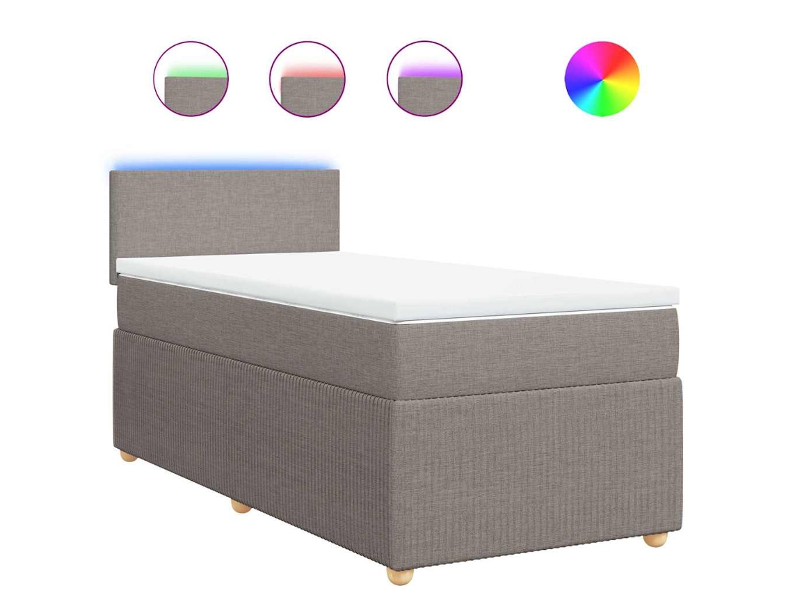 Box Spring Bed, Box Spring Beds Vidaxl Cinzento-acastanhado Tecido (90 X 200 Cm)