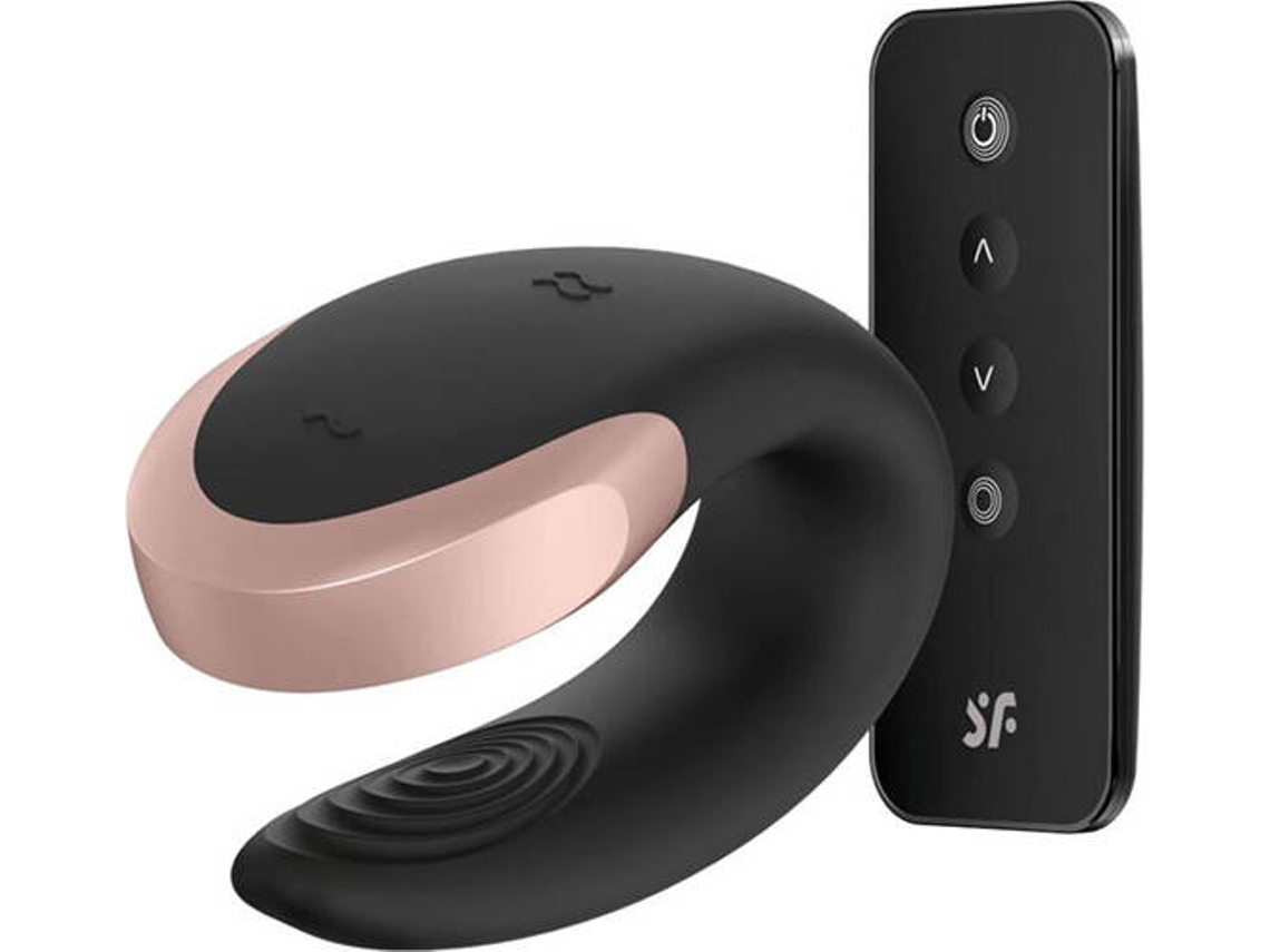 Vibrador - Satisfyer - Double Love Preto - Silicone Macio - Metal Precioso - Conectado