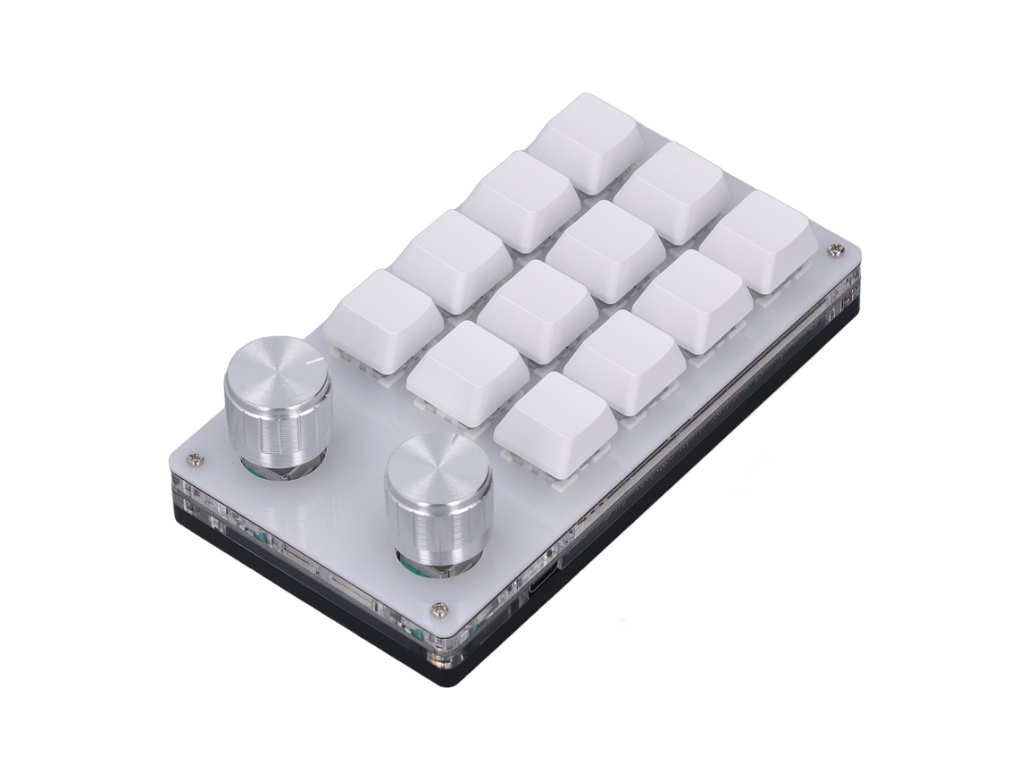 Teclado Mini Usb Com 12 Teclas Programáveis E 2 Controles, Teclado Mecânico Unimanual Para Jogos