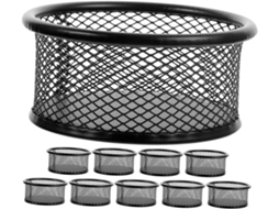 Conjunto De 10 Organizadores De Mesa Em Metal Preto Com Clipes, Dispensador Multifuncional De Clipes.