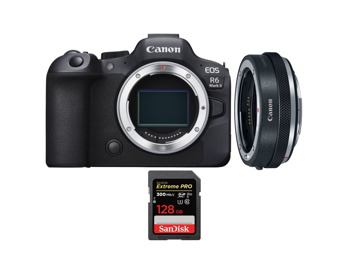 Eos R6 Mark Ii + Canon Ef eos R Premium + 1 Sandisk 128gb Uhs ii 300mb/s Máquina Fotográfica Híbrida + Ebook Pricedirect CANON