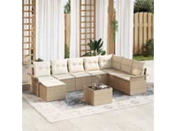 Vidaxl Conjunto De Sofá De Jardim 9 Unid. Castanho Rattan Sintético