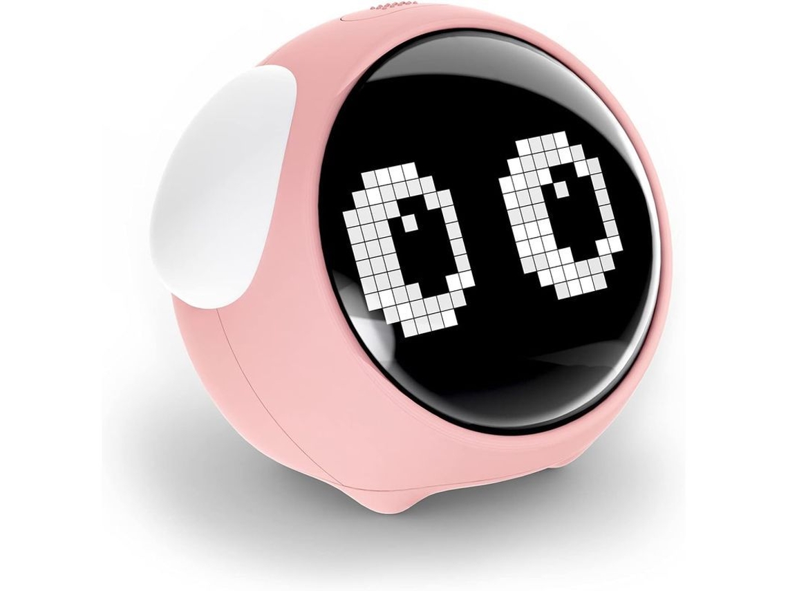 2026-reloj Despertador Para Niños, Doble Alarma, Luz Nocturna Ajustable, Activado Por Voz, Snooze, Regalo (rosa)