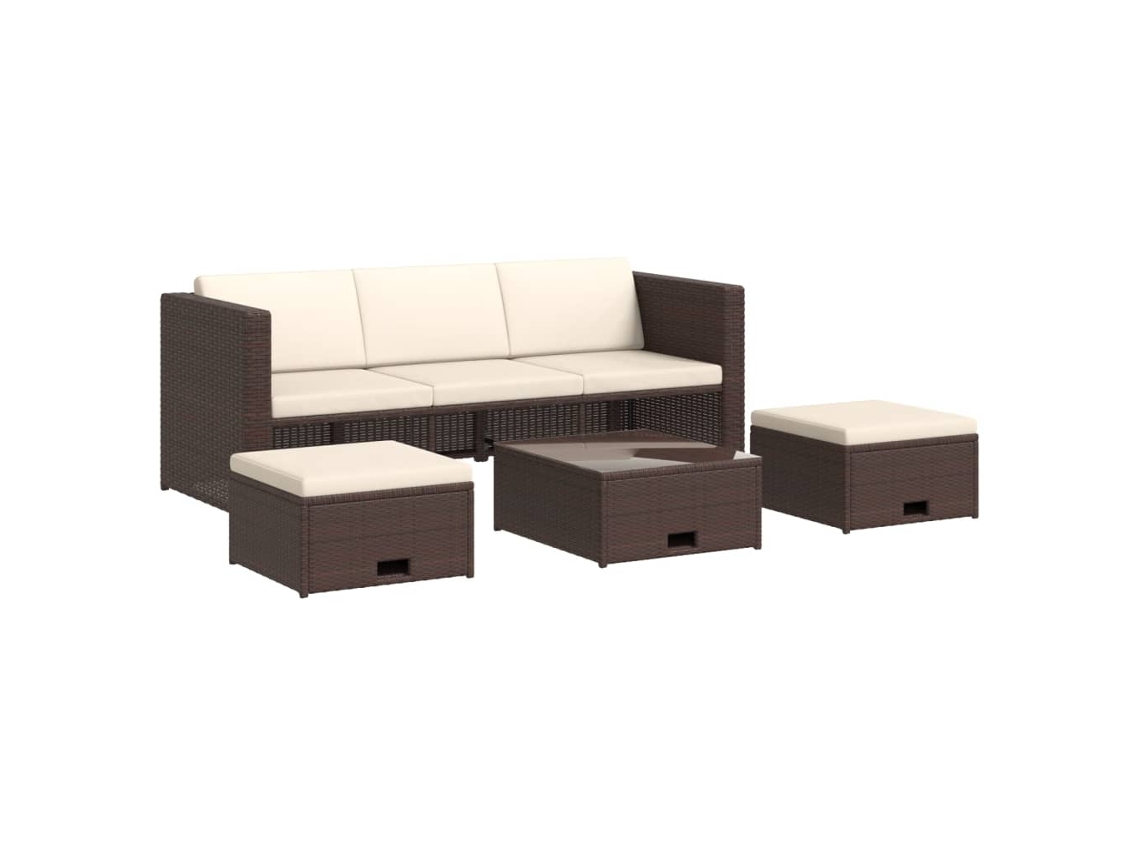 Garden Sofa Set, Garden Sofa Sets Vidaxl Marrom Rattan / Vime (n/a)