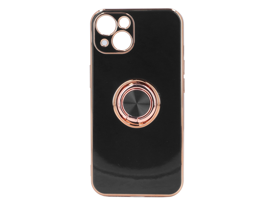 Aetheria capa de Telefone para Iphone 13 com Anel Giratório Ultra Fina Tpu Preto Clássico