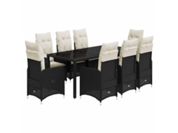 Bistro Set, Bistro Sets Vidaxl Preto Rattan / Vime (190 X 90 X 75 Cm)