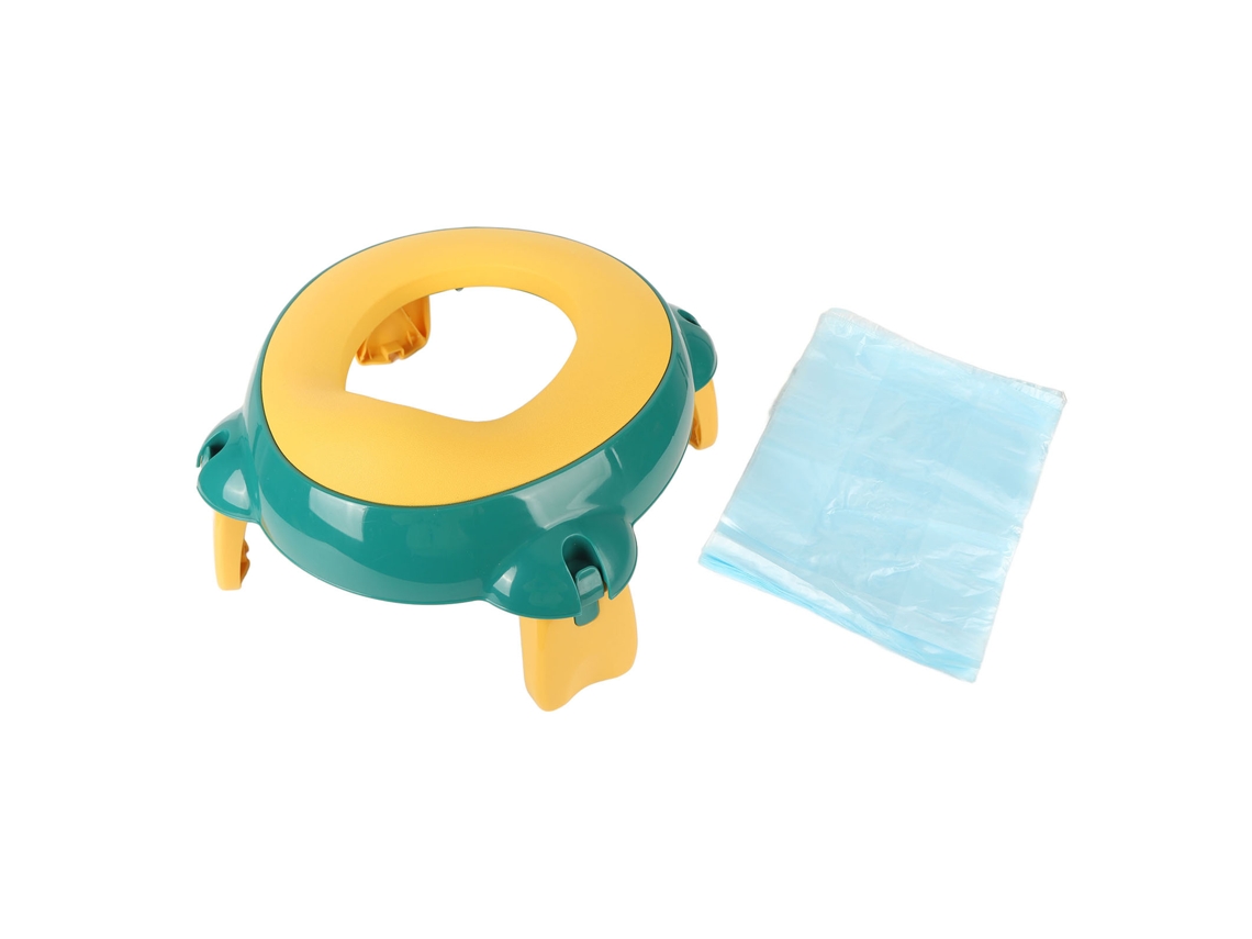 Mali vaso Sanitário Portátil Dobrável para Treinamento Infantil com Design de Animal Fofo Amarelo Verde