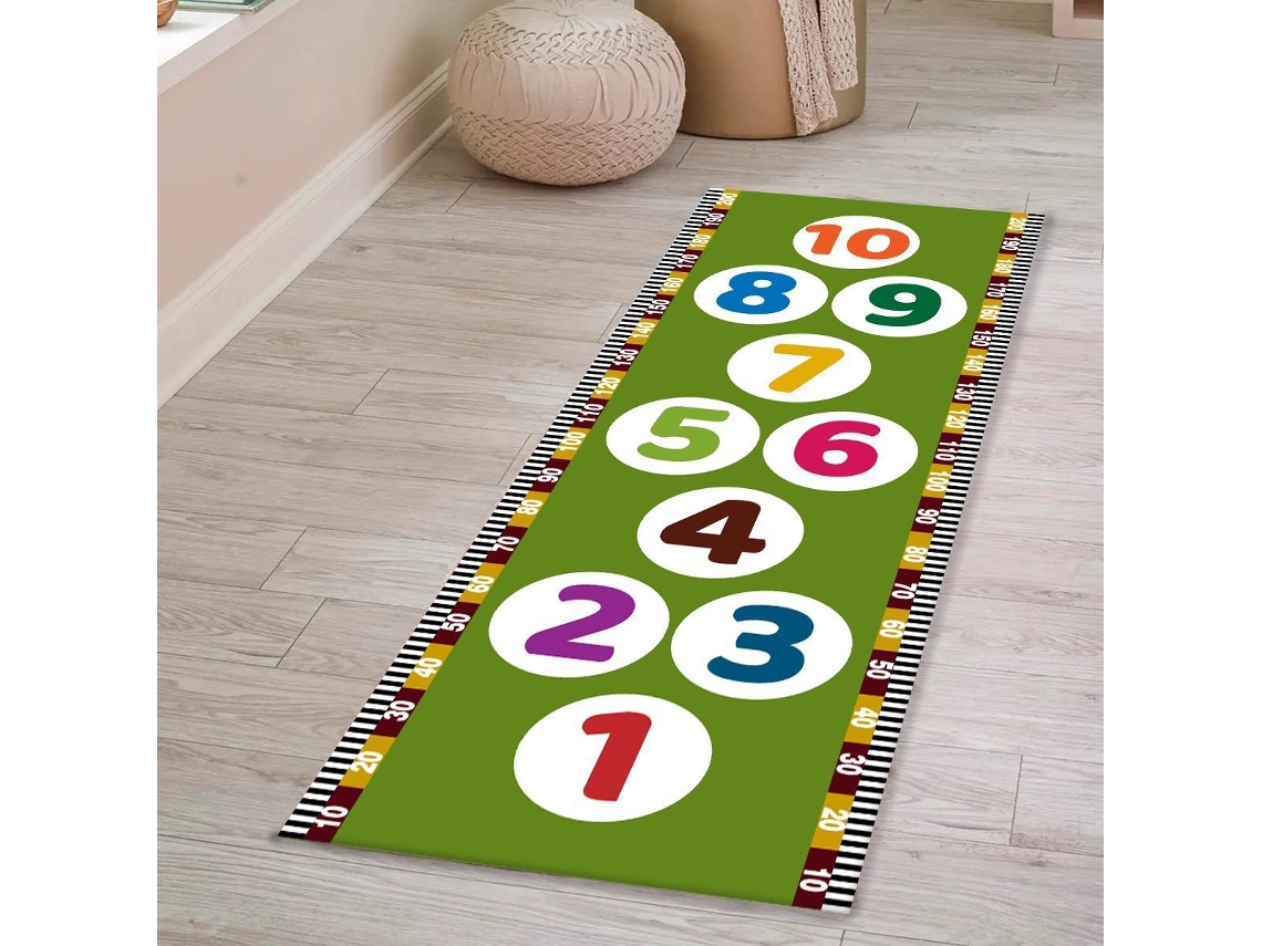 Tapete Para Brincar Eifson - Amarelinha Infantil, 120cm, Antiderrapante Lavável - 50*120cm - Verde