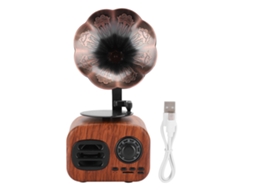 Altavoz Bluetooth Portátil Mini Retro 5 W com Cartão para PC e Notebook, Nogal S/MARCA