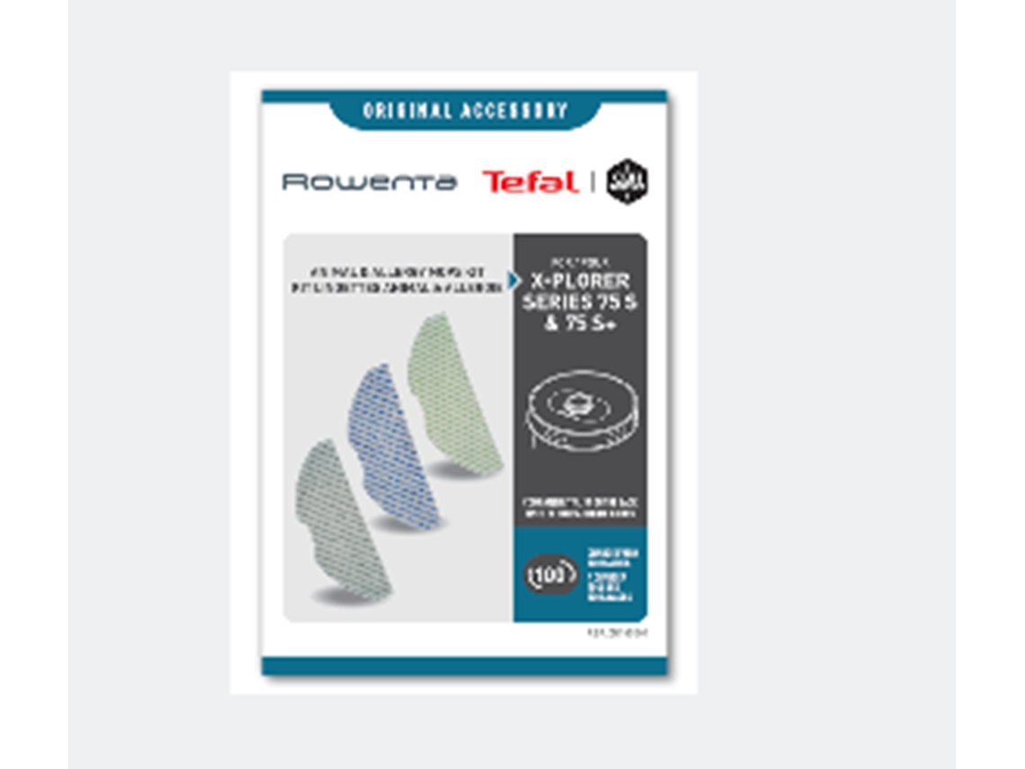 Conjunto De 3 Panos De Limpeza Para Robot Aspirador Rowenta/tefal Zr185001