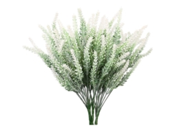 Nova Line 6 Buquês de Lavanda Artificial para Decoração de Casamento, Lar e Escritório Branco