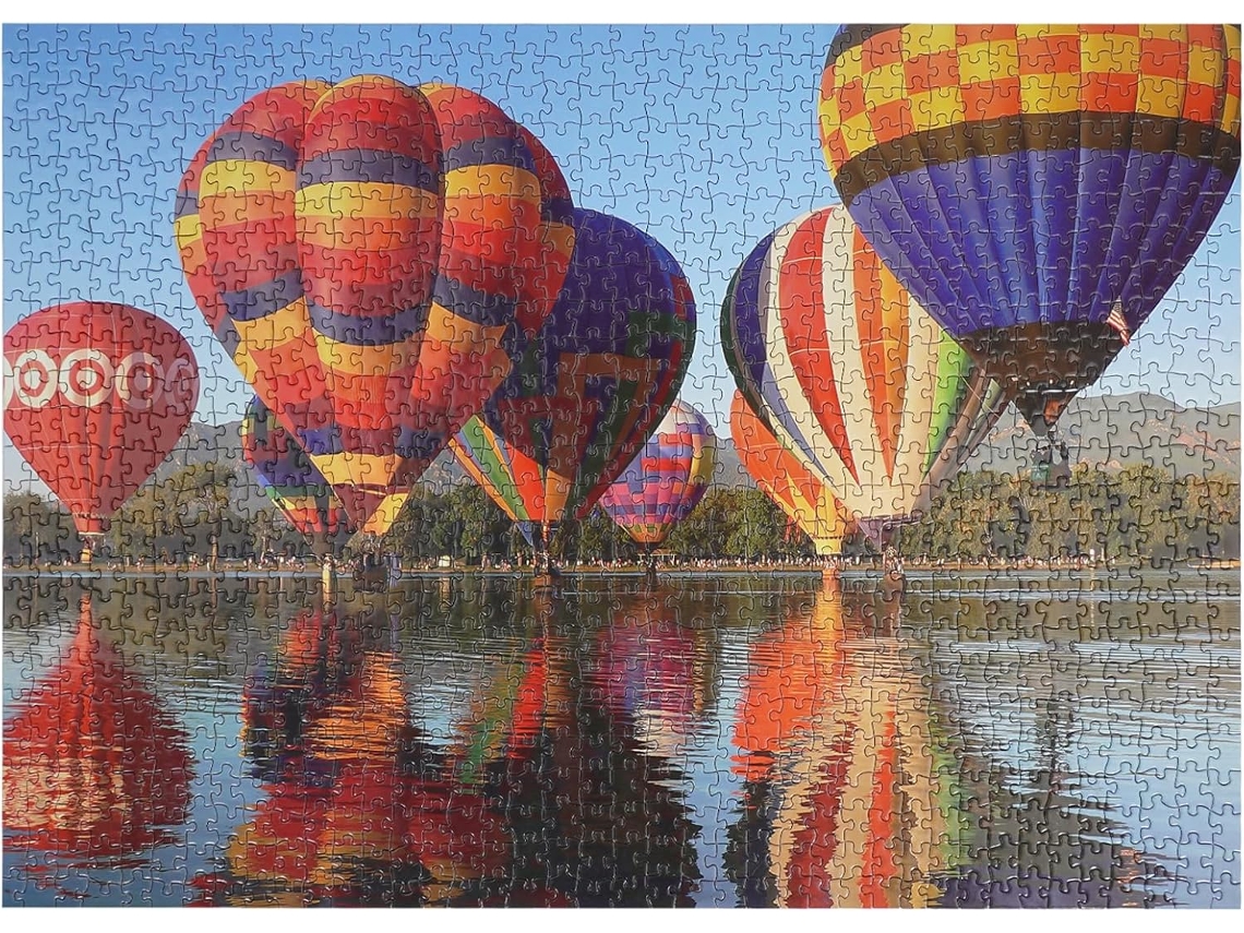 Quebra-cabeça De Balão De Ar Quente Colorido Com 1000 Peças Para Adultos, Desafio Difícil E Impossível (azul)