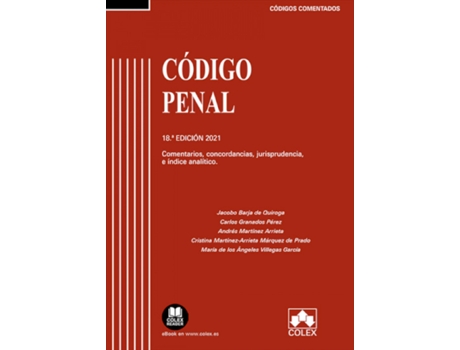 Livro Código Penal - Código Comentado 18ª Ed. 2021 de Jacobo Barja (Espanhol)
