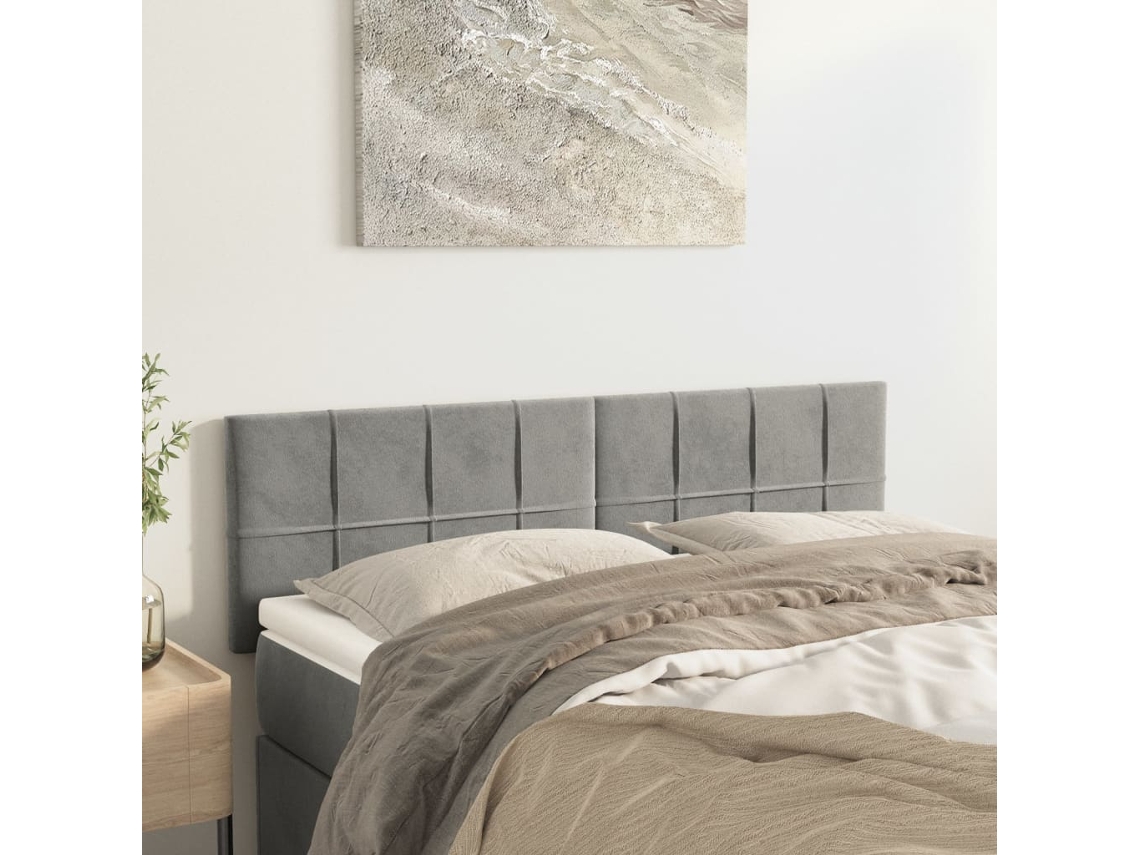 Vidaxl Cabeceiras Cinzento-claro 144x5x78/88 Cm Veludo