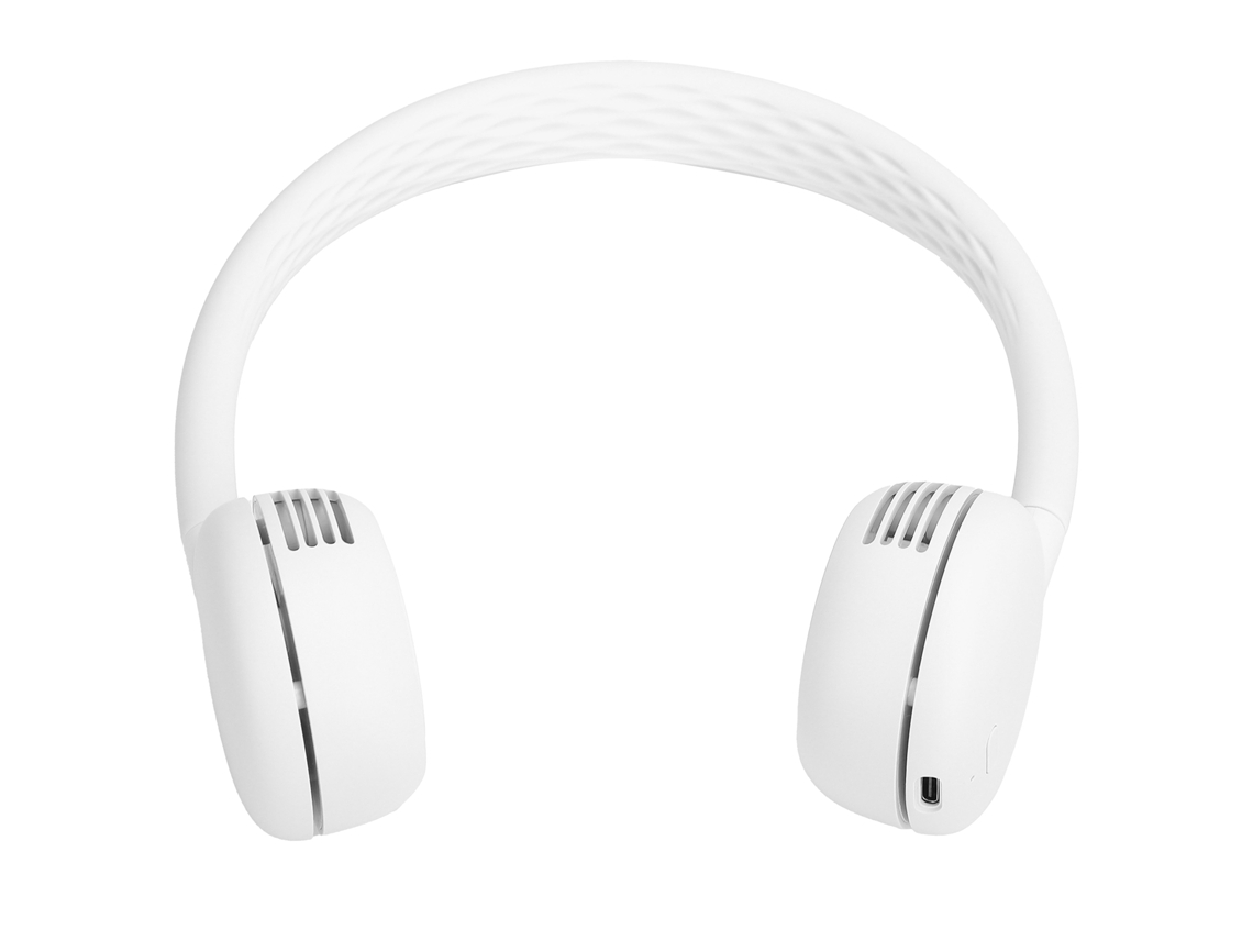 Ventilador Colar Usb Carregável 2000mah Sem Bruitos Branco