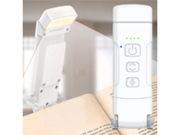 Luminária De Leitura Portátil Com Clipe, Recarregável Via Usb, Com Temporizador De 30 60 Minutos, 3 Modos De Cor, 5 Níveis