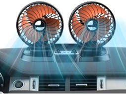 Ventilador Portátil Para Carro, Ventilador Usb De 24v Com Duas Cabeças