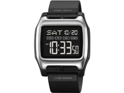 Lurelia Relógio Digital Masculino, Led, Cronómetro, Alarme, Data/calendário, 12/24h, Resina, Abs, Preto, Branco