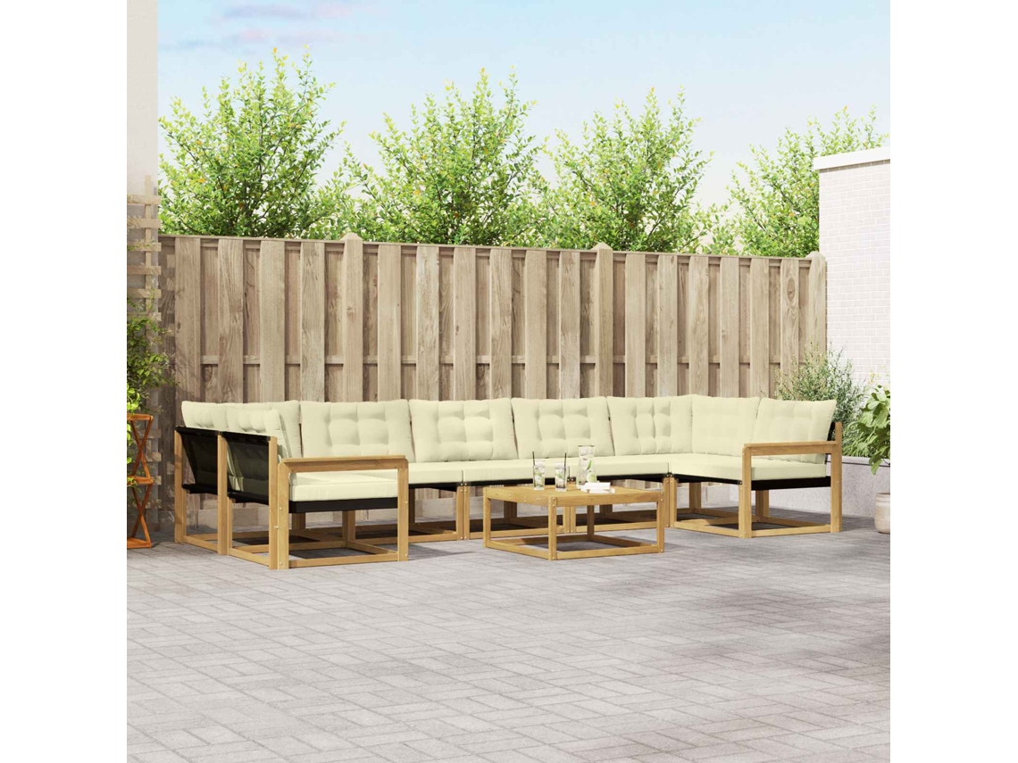 Vidaxl Conjunto De Sofás Para Exterior 8 Unid. Branco E Creme