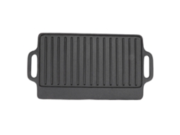 Placa De Teppanyaki De Hierro Fundido Para Hogar Parrilla Rectangular Doble Cara 40x20cm Para Cocina