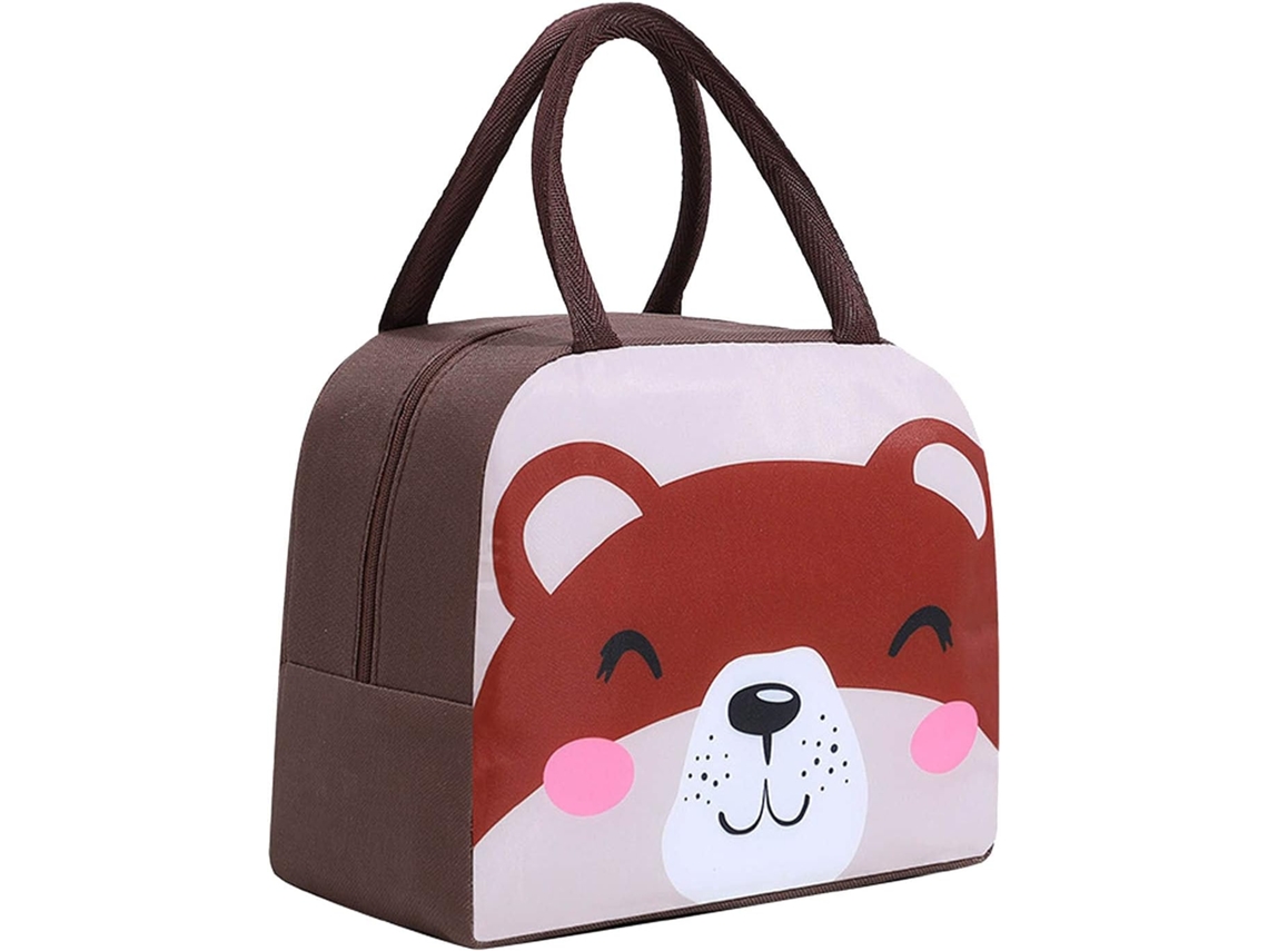 Lancheira Térmica De Desenhos Animados - Saco De Almoço Isolado - Castanho