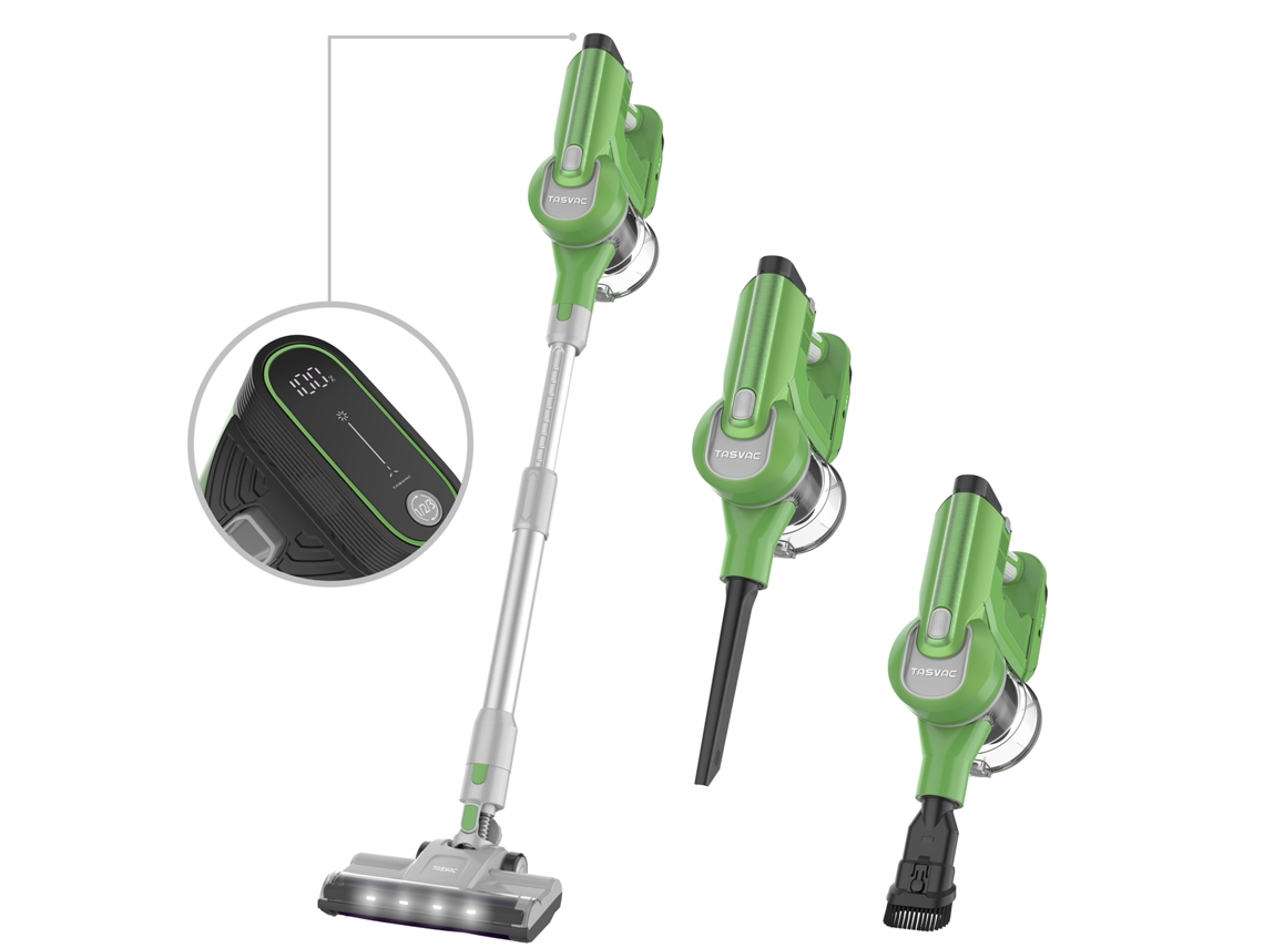Aspirador Vertical Sem Fio Tasvac S8 Verde Led VELTRIX