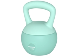 Kettlebell 4 Kg S/MARCA, areia metálica, cabo antiderrapante, treino em casa, 19x15x25 Cm, verde
