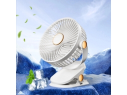 Ventilador USB com clipe para escritório (branco)