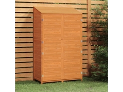 Vidaxl Abrigo Jardim 102x52x174,5cm Madeira De Abeto Maciça Castanho