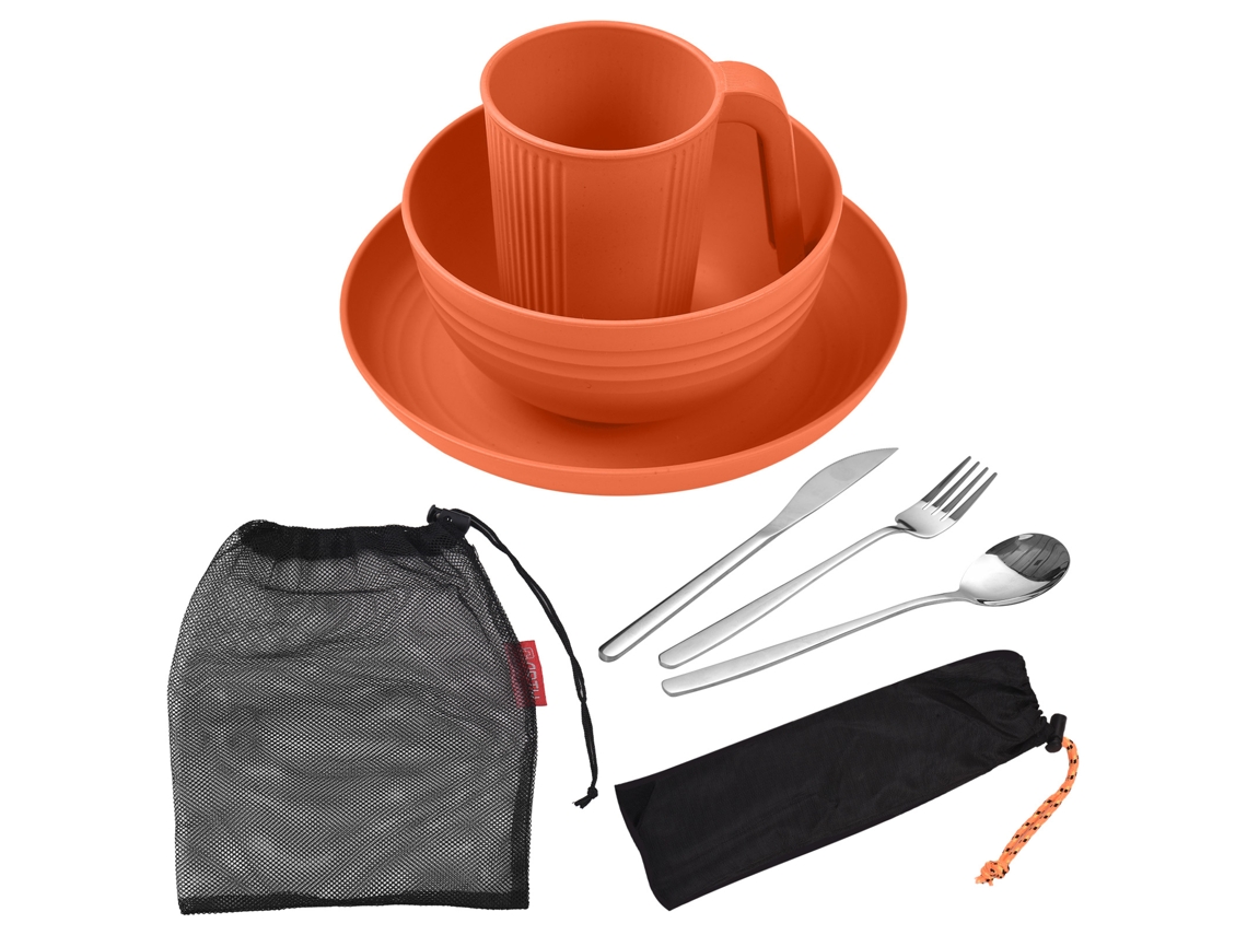 Kit de Utensílios de Camping Portátil para 1 Pessoa