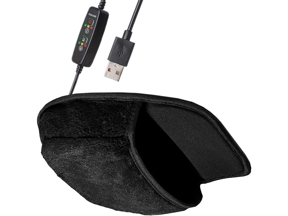 Mousepad Usb Aquecido E Espesso Com Apoio De Pulso Macio - Preto